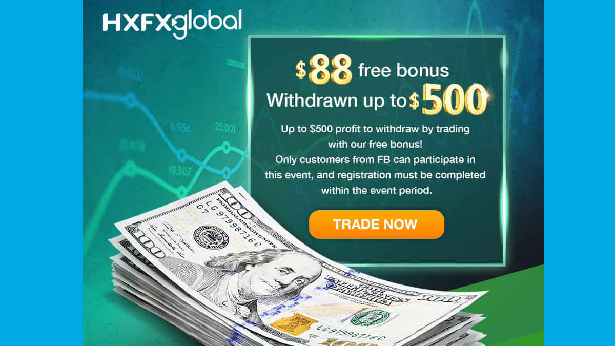 $88 Forex no deposit bonus from HXFX Global