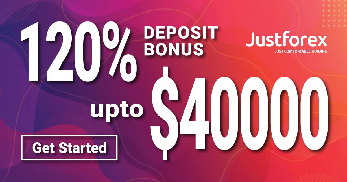 JustForex up to $40000 forex deposit bonus