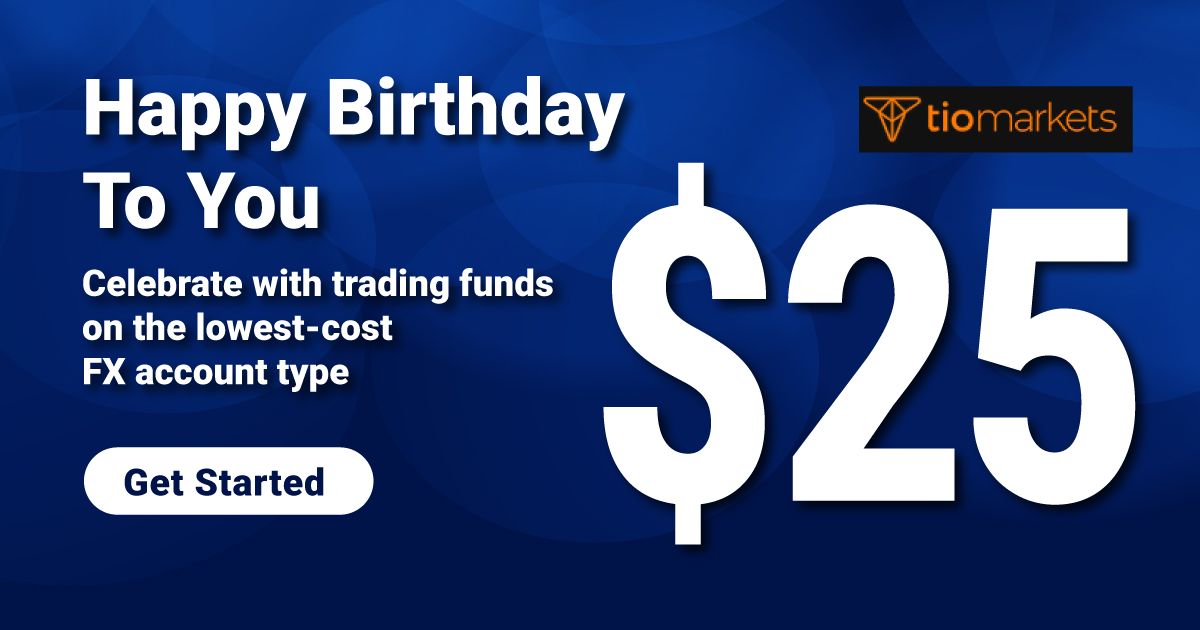 TIOMarkets Get $25 Free Birthday Trading Bonus