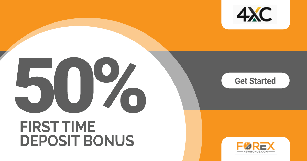 4XC Forex 50% Deposit Bonus of First Time