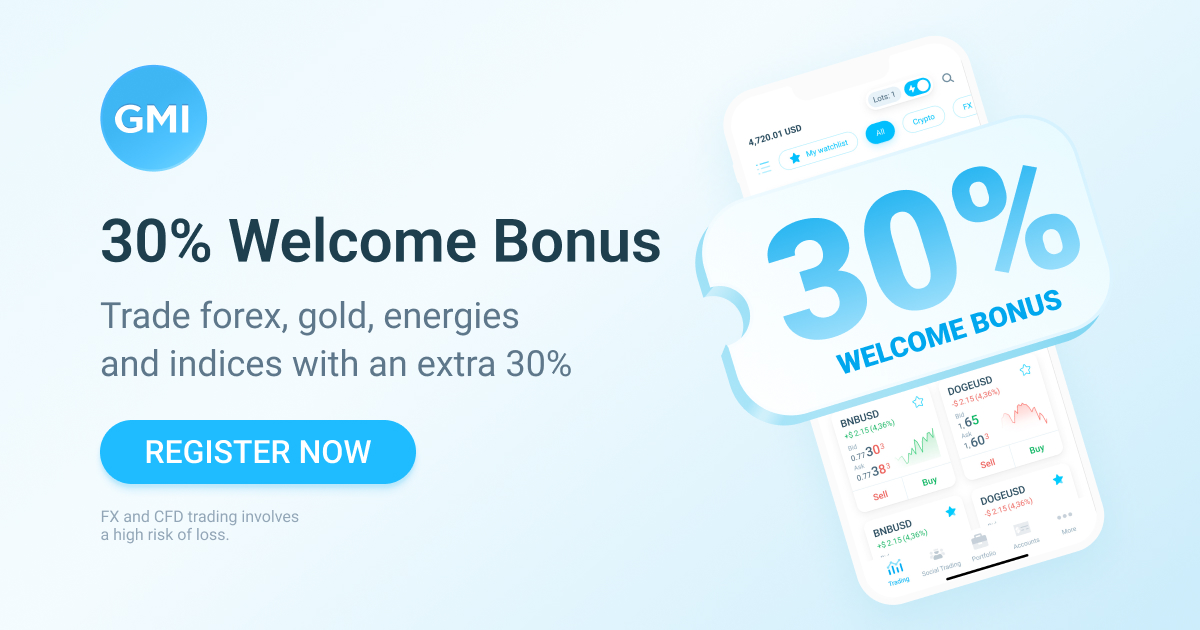 Forex 30% Bonus up to 500 USD on each Deposit through GMI