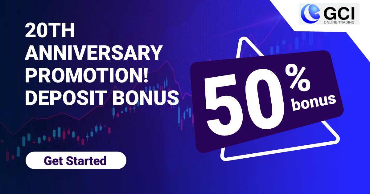 Get a GCI broker 50% Deposit Bonus of the Anniversary Promotion