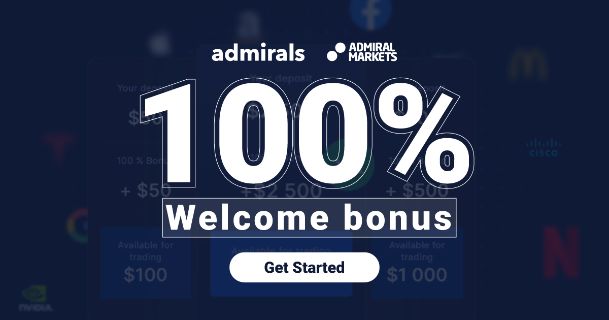Get a 100% Welcome Bonus with Admiral Markets!