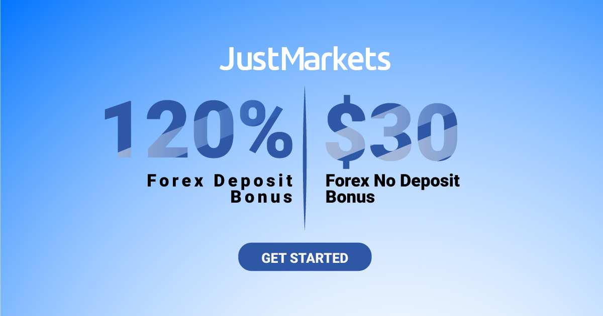 JustMarkets is Offering a Bonus of 120% on Forex Deposits
