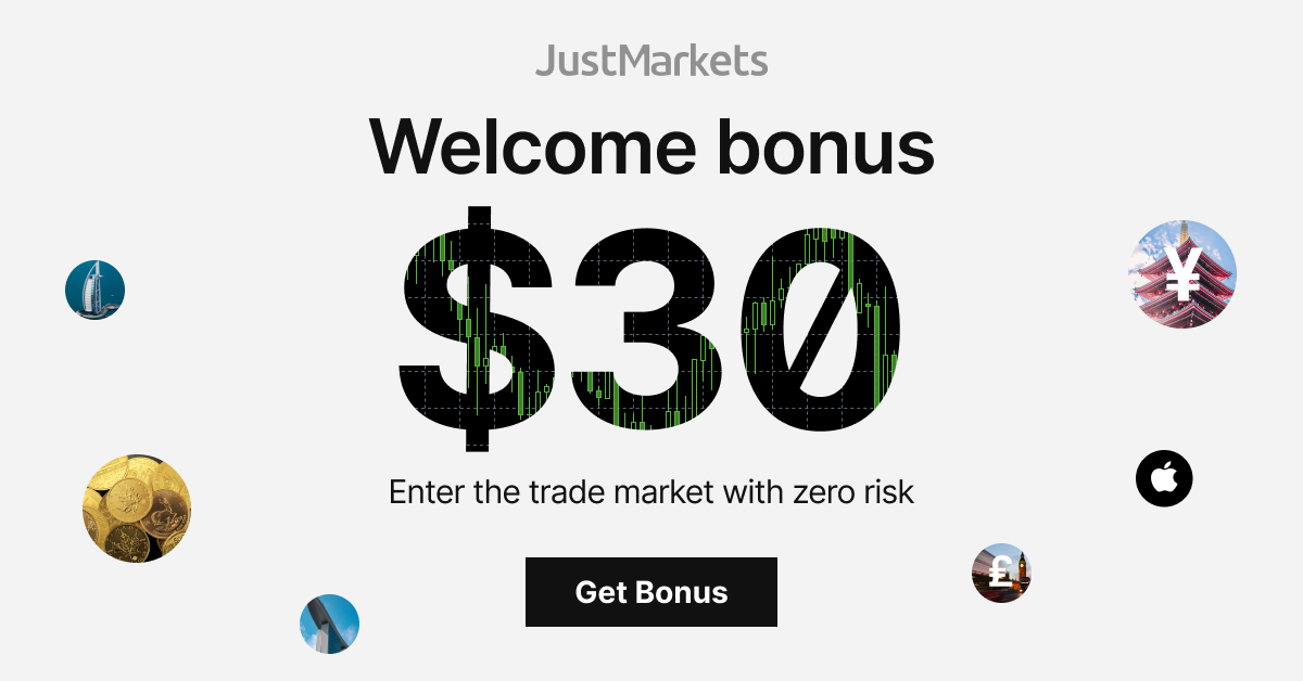 JustMarkets $30 Forex No Deposit Risk-Free Bonus
